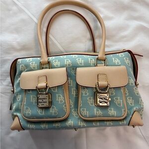 Dooney & Bourke Blue and Tan Satchel